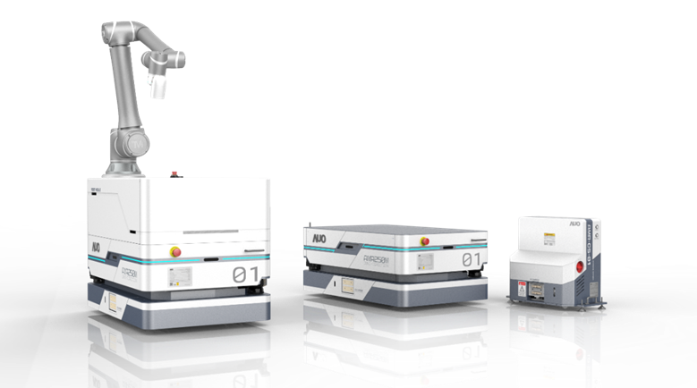 尊龙集团數位開發的自主式移動機器人（AMR250M），搭配全向輪並結合AI演算法、2D LiDAR、3D攝影機等技術，協助客戶實現產線全自動化